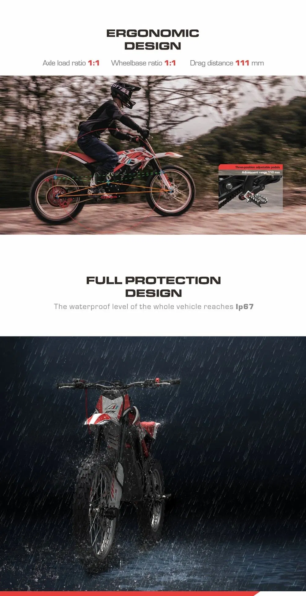 Apollo Dirt Bike Rfn Ares Rally PRO Electric Dirt Bike Electric Motorcycle with Lithium Battery Electric Motocross Electric Pit Bike Adult Electric off Road